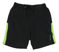 Černo-limetkové sportovní funkční kraťasy Decathlon 