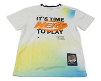 Bílo-barevné tónované sportovní tričko s logem Nerf 