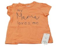 Nové - Oranžové tričko s nápisem Nutmeg