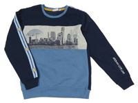 Tmavomodro-modrá mikina s městem Kids