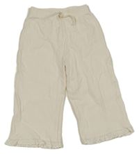 Smetanové bavlněné culottes kalhoty Zara