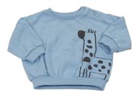 Světlemodrá oversize mikina se žirafou Matalan