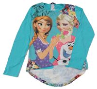 Zeleno-květované triko s Frozen 
