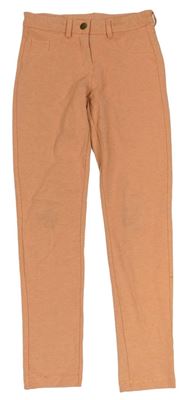 Oranžovo-šedé melírované tregínové kalhoty YIGGA