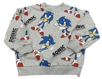 Šedá melírovaná mikina se Sonicem H&M