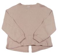 Pudrová žebrovaná oversize mikina zn. ZARA