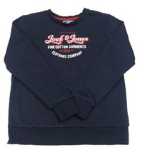 Tmavomodrá mikina s logem JACK&JONES