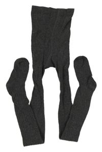 Tmavošedé melírované žebrované punčocháče