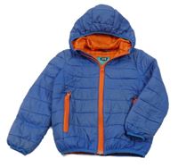 Modrá prošívaná šusťáková zateplená bunda s kapucí YOUNG STYLE