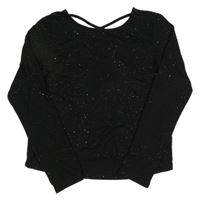 Černé melírované třpytivé triko H&M