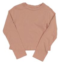 Pudrové crop triko Next