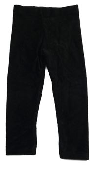 Černé žebrované sametové legíny George