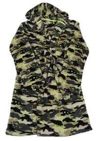 Army plyšový župan s kapucí 