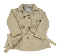 Béžový jarní kabát s límečkem a páskem Topolino