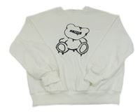 Bílá teplá mikina s medvídkem SHEIN