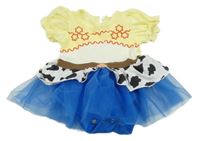 Kostým - Žluto-bílo-modré šaty s tylem a všitým body - Jessie