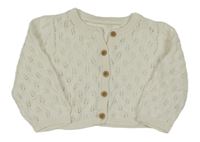 Bílý ažurový propínací crop svetr George