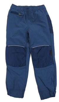 Tmavomodré šusťákové outdoorové kalhoty crane