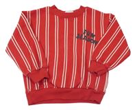 Červeno-bílá pruhovaná mikina s nápisem H&M