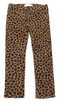 Hnědo-černé vzorované elastické manšestráky H&M