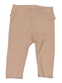 Růžové žebrované legíny s volánkem H&M