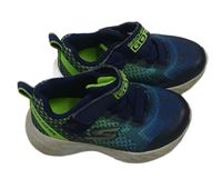 Tmavomodro-zelené ultralehké botasky s logem Skechers vel. 21