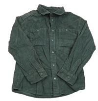 Tmavozelená manšestrová košilová bunda Okaidi