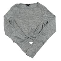 Šedé melírované úpletové crop triko New Look