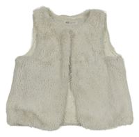 Bílá kožešinová podšitá vesta H&M