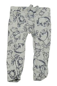 Šedo-bílé pruhované lehké tepláky s Púem a přáteli George