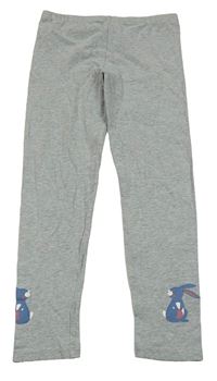 Šedé melírované legíny s králíky TCM