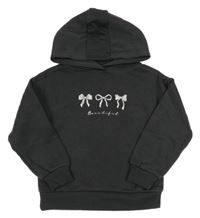 Antracitová mikina s mašlemi a kapucí Primark