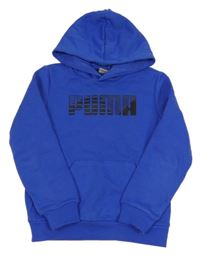 Modrá mikina s nápisem a kapucí Puma