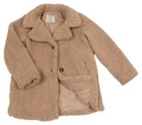 Starorůžový huňatý podšitý kabát Primark