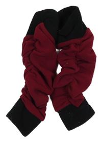 Vínovo-černé fleecové návleky na nohy