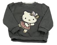 Antracitová mikina s Hello Kitty s překlápěcími flitry C&A