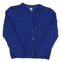 Safírový propínací svetr Tu