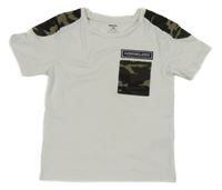 Bílé tričko s army kapsou