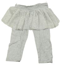 Světlešedé melírované legíny s tylovou sukní se srdíčky C&A