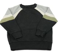 Černo-šedo-khaki mikina Next