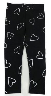 Černé zateplené legíny se srdíčky Primark