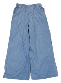 Modré culottes kalhoty riflového vzhledu Mango