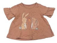 Starorůžové tričko s králíky George