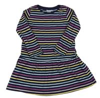 Tmavomodro-barevné pruhované šaty M&Co