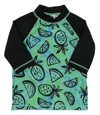 Zeleno-černé UV triko s ovocem H&M