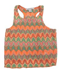 Oranžovo-zelený vzorovaný perforovaný crop top Primark
