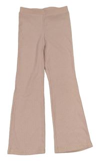 Světlerůžové žebrované flare legíny H&M