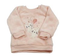 Světlerůžová plyšová mikina s králíky 