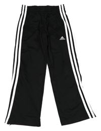 Černé sportovní funkční tepláky s pruhy Adidas