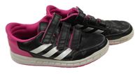Černo-růžové tenisky s logem Adidas vel. 35